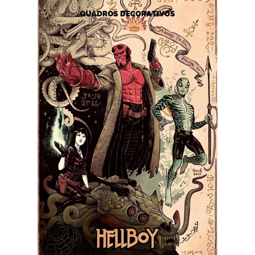 Hellboy Quadros decorativos | Placas Decorativas em MDF |14x20cm, 20x29cm, 28x40cm ou 60x40cm