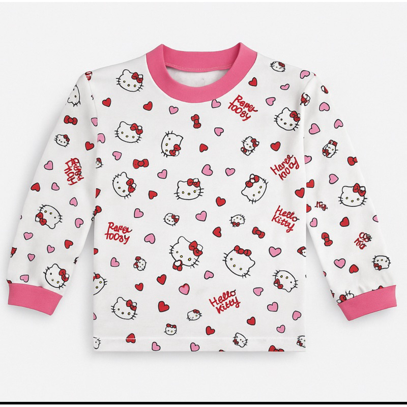 Pijama Hello Kitty infantil Feminino - 100% algodão - Gola Rosa