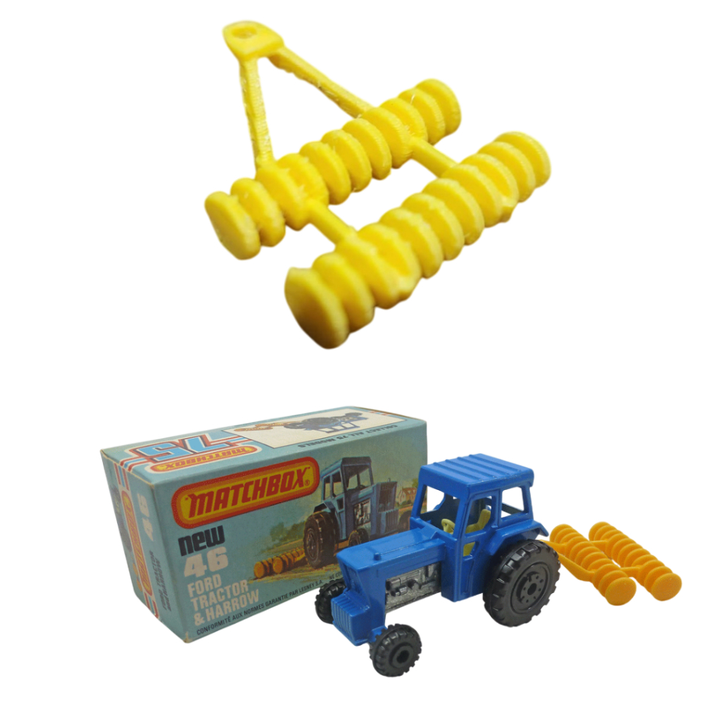 Arado Harrow reposição para Matchbox Ford Tractor - Nº 46