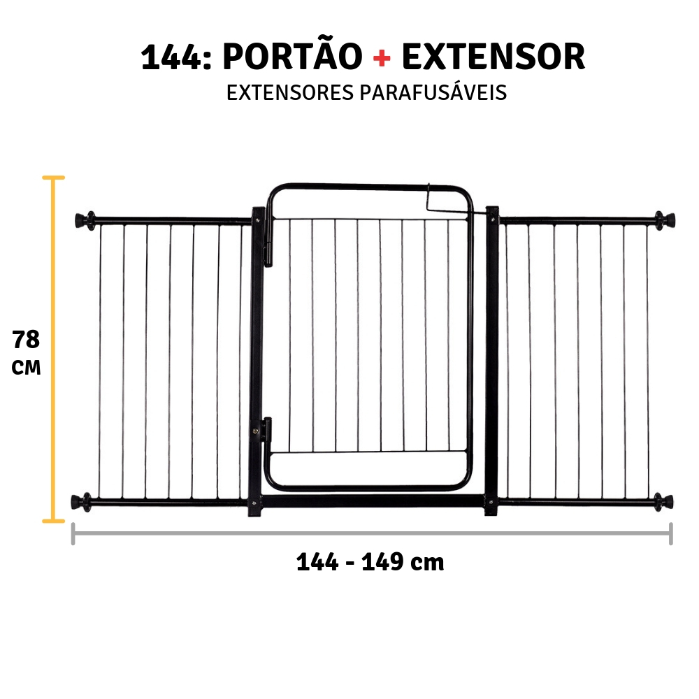 Grade Portão Proteção Pet Cachorro 144 A 149 Cm Criança Cães em Oferta na Shopee
