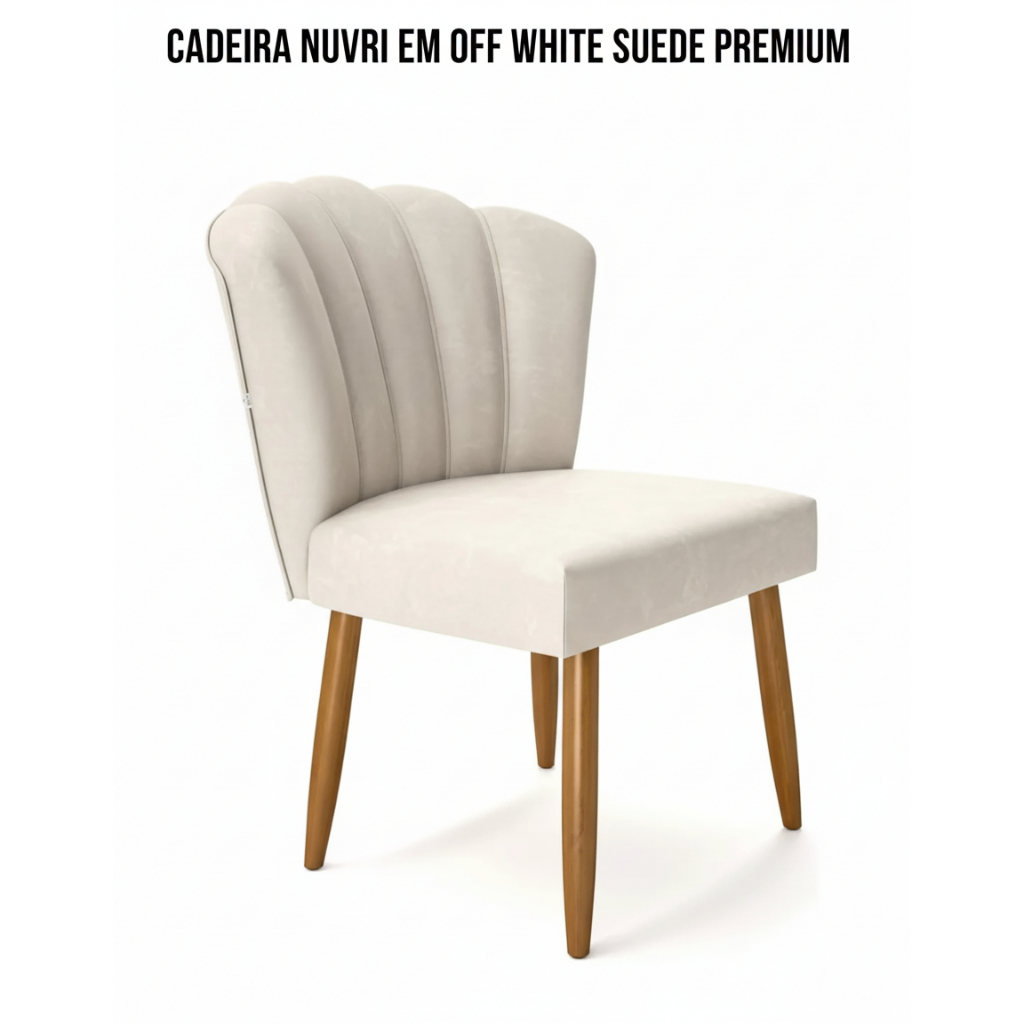 Cadeira Nuvri 🏠 Off White | Cadeira Estofada para Sala de Jantar, Escritório e Decoração | Conforto e Estilo