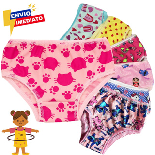 Kit 5 10 Calcinhas Infantil Menina Estampadas Confortáveis Forro 100% Algodão 1 a 9 Anos em Oferta na Shopee