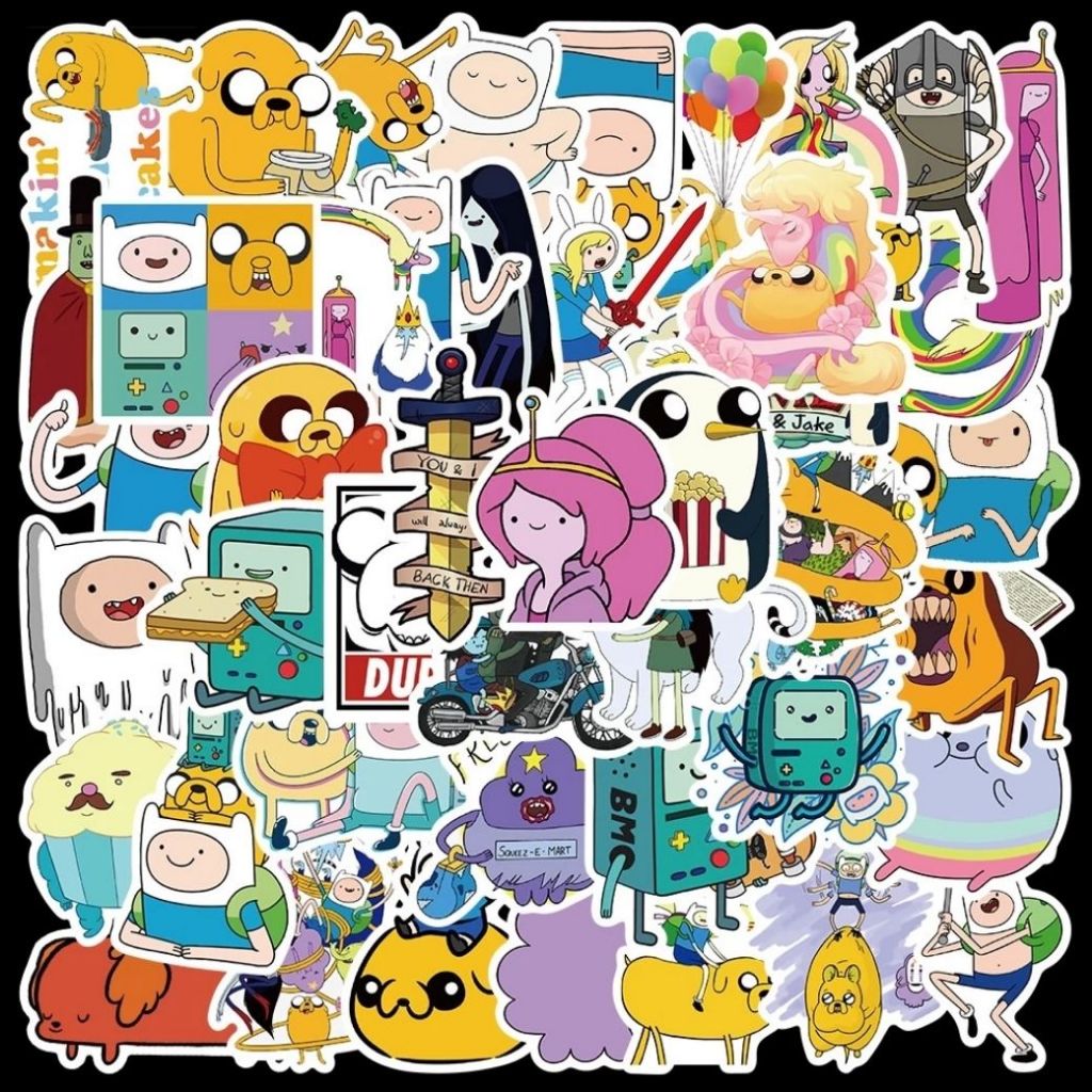50 Stickers Adventure Time Cartoon Hora de Aventura | Adesivos para Kindle, Planner, Journal e Scrapbook em Oferta na Shopee