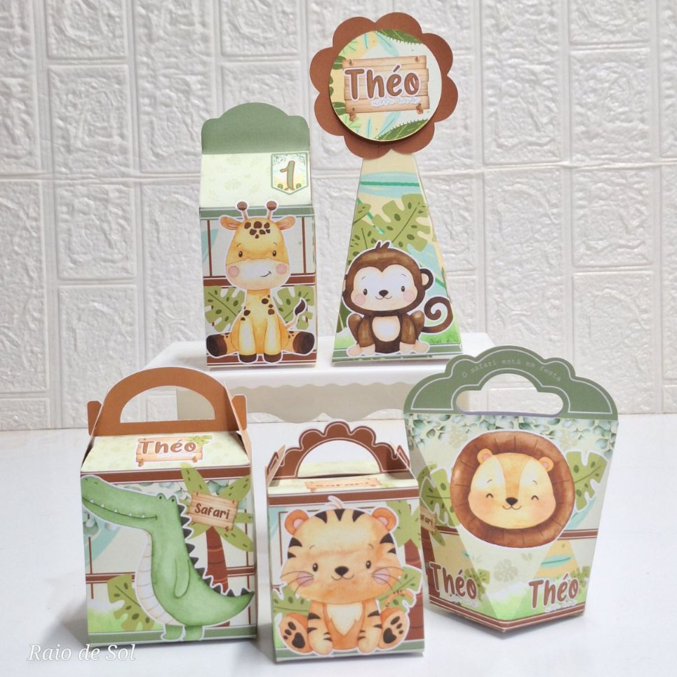 Personalizado de Festa Safari Baby/ Kit Festa PEGUE E MONTE  Safari Baby Menino/ Lembrancinha de festa Infantil - Safari