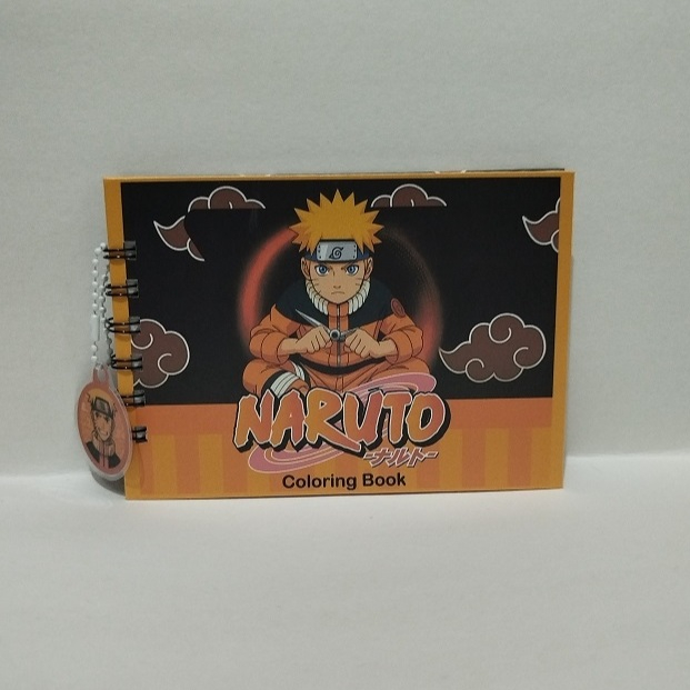 Livro de Colorir infantil Naruto A6 50 Folhas 120g com acetato *Opção com 6 marcadores touch*