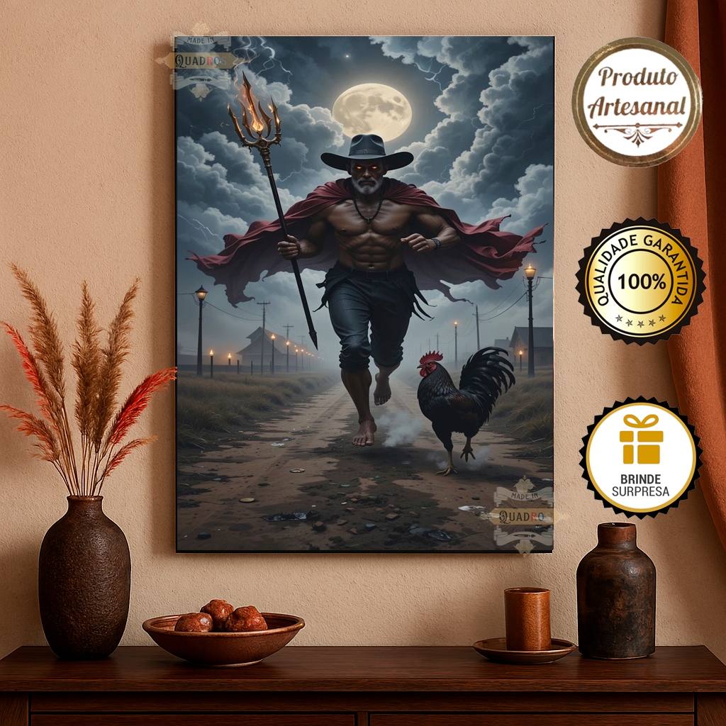 Quadro Decorativo Umbanda Exu Marabo Assentamento Congá Quimbanda Magia Esoterismo Laroye Catiço