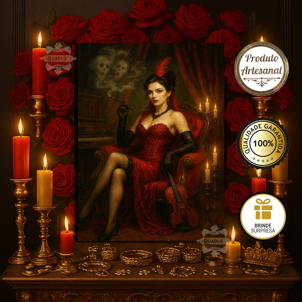 Quadro Decorativo Umbanda Pombo Gira Menina do Cabaré Altar Conga Assentamento Quimbanda Candomblé