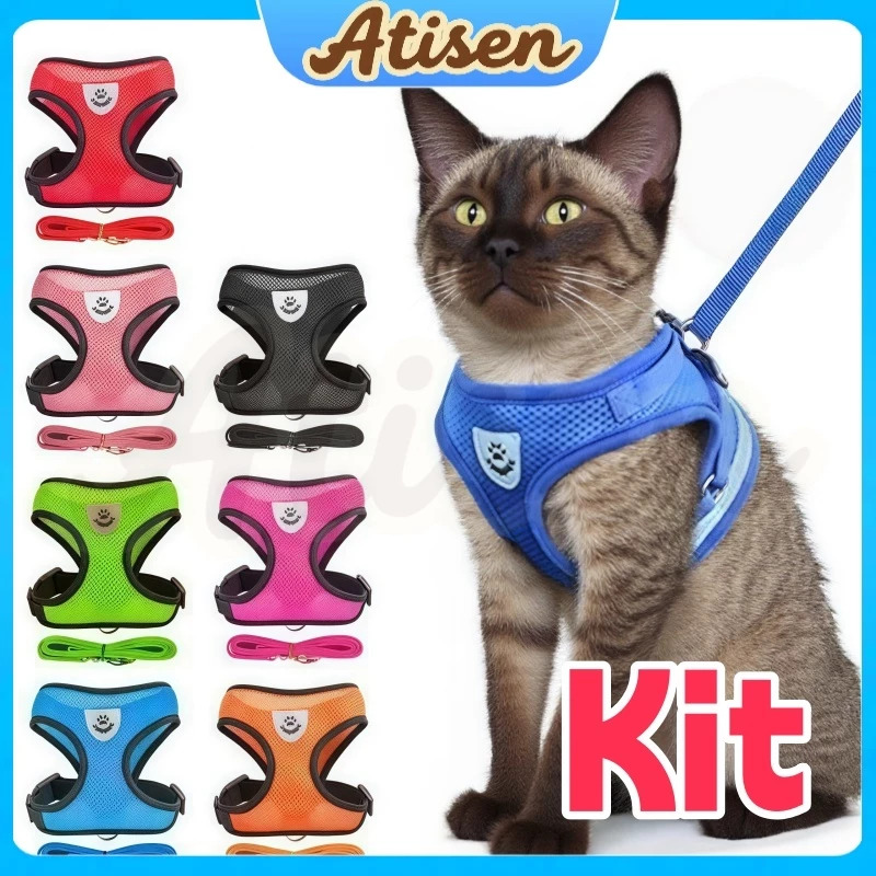 Kit Transportador Ajustável para Cães e Gatos com Coleira de Malha para Todas as Estações