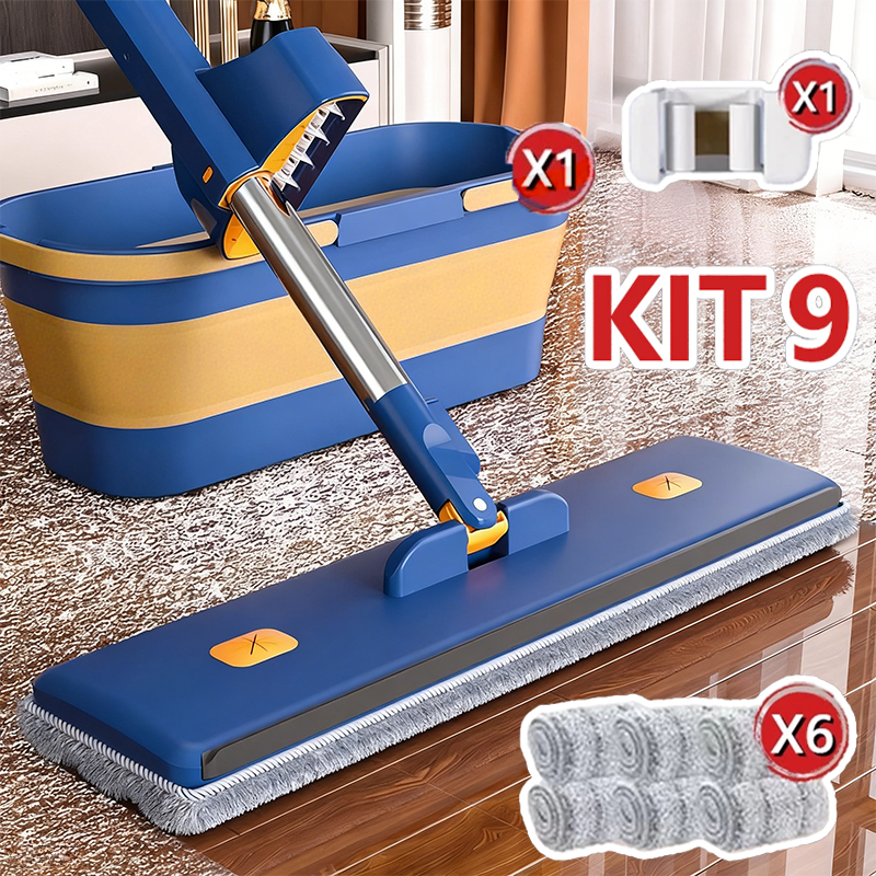 KIT 9 Conjunto De Esfregão E Balde Dobrável De Microfibra Com Raspador De Desaguamento -S10 em Oferta na Shopee