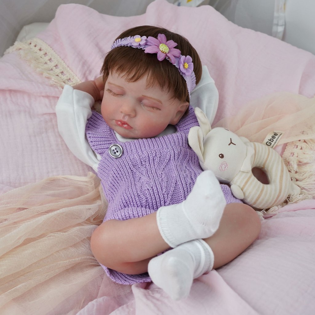 Brastoy Bebê Reborn Boneca Silicone 48cm Menina Olho Fechado em Oferta na Shopee