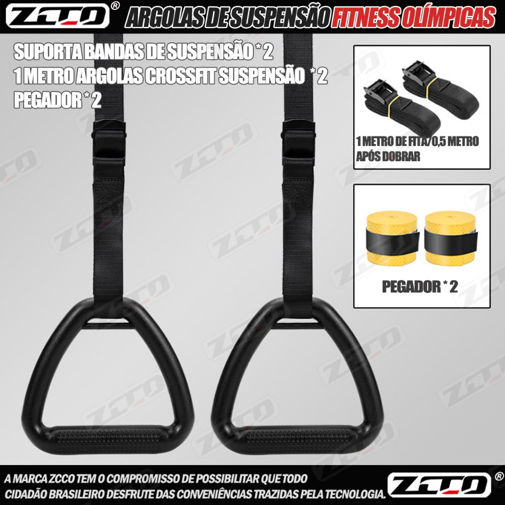 Kit 2 Argolas De Suspensão Olímpicas Funcional Para Crossfit