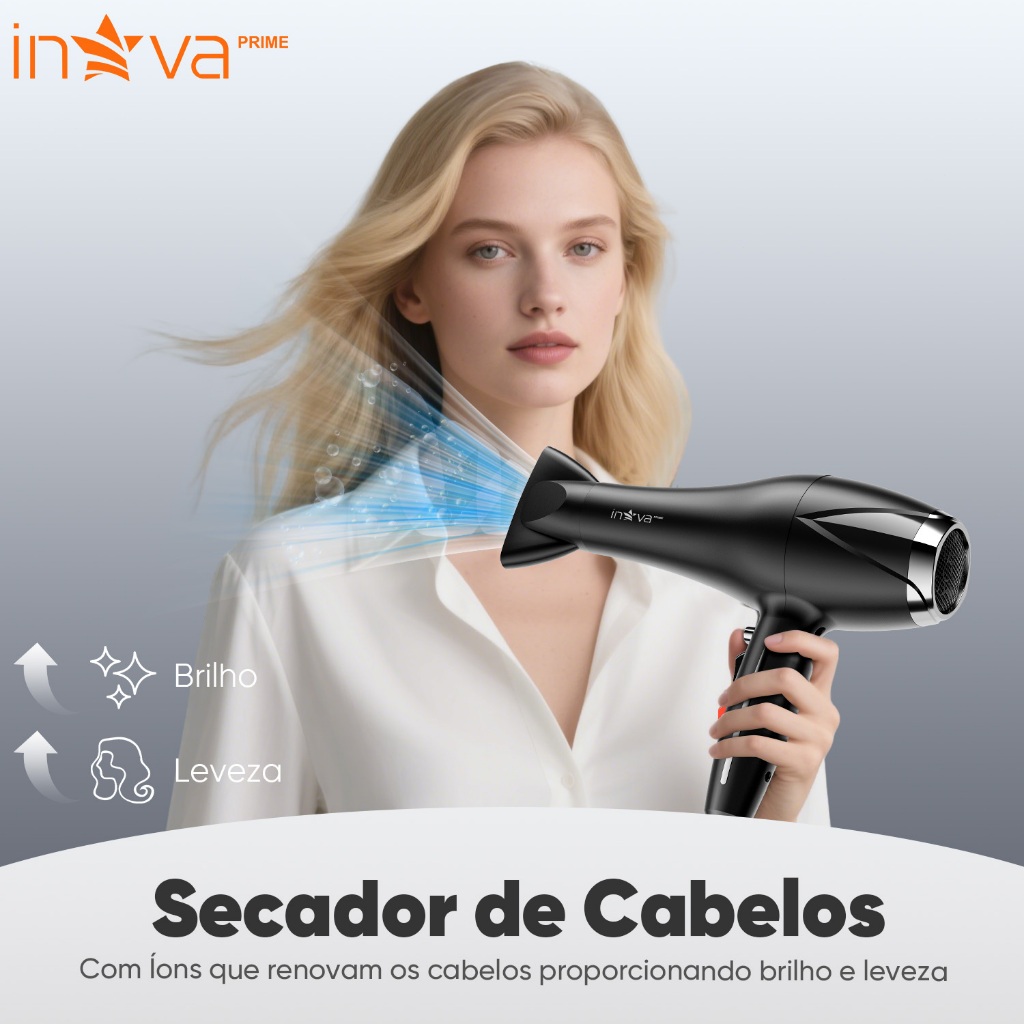 INOVA Secador De Cabelo Portátil Profissional 1500w Secador de Cabelo iônico Turbo 2 em 1 Alta Potência 110V/220V
