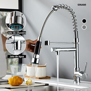 ❤️Aço Inoxidável❤️Torneira De Cozinha Gourmet Com Extensor De Mesa Removível/Pulverizador De Parede em Oferta na Shopee