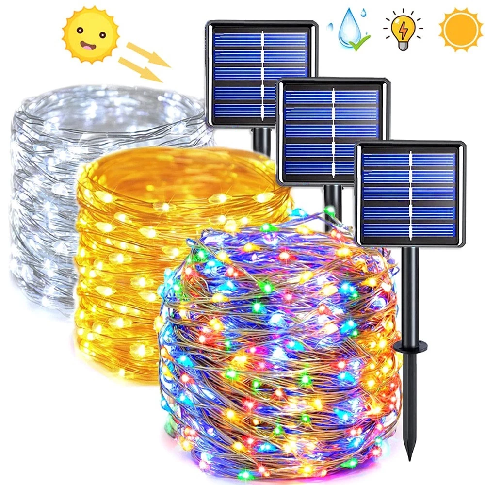 10M/20M LED luzes de corda solares ao ar livre à prova d'água luzes de Natal-Decoração de luzes para festas e encontros — imagem 1