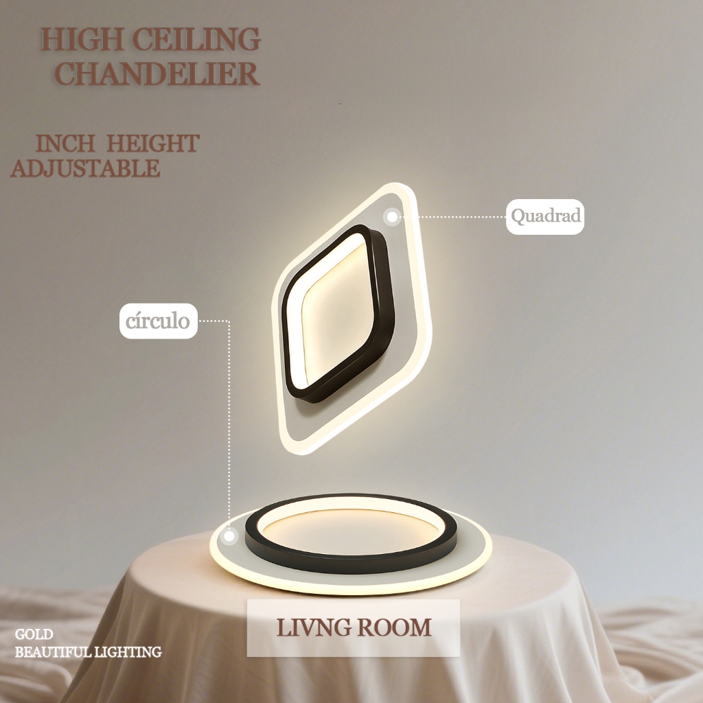 3 Colours(110V/220V) Modern Led Ceiling Lamp Chandelier for Hallway Living Room Bedroom Kitchen em Oferta na Shopee