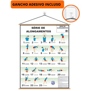Mapa serie de alongamentos  Banner + Gancho Autocolante Pronto Para Pendurar em Oferta na Shopee