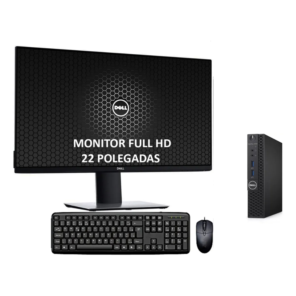 Cpu Dell Mini 3060 Core I3 8ger 16gb 240ssd + Monitor 22 Fhd 16 Gb