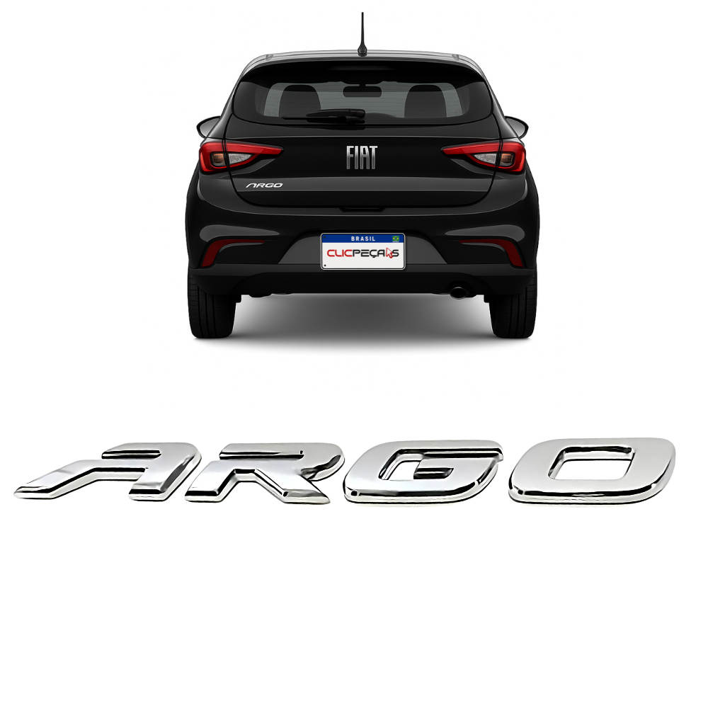 Emblema Letreiro Tampa Traseira Argo 2017 a 2024 Cromado