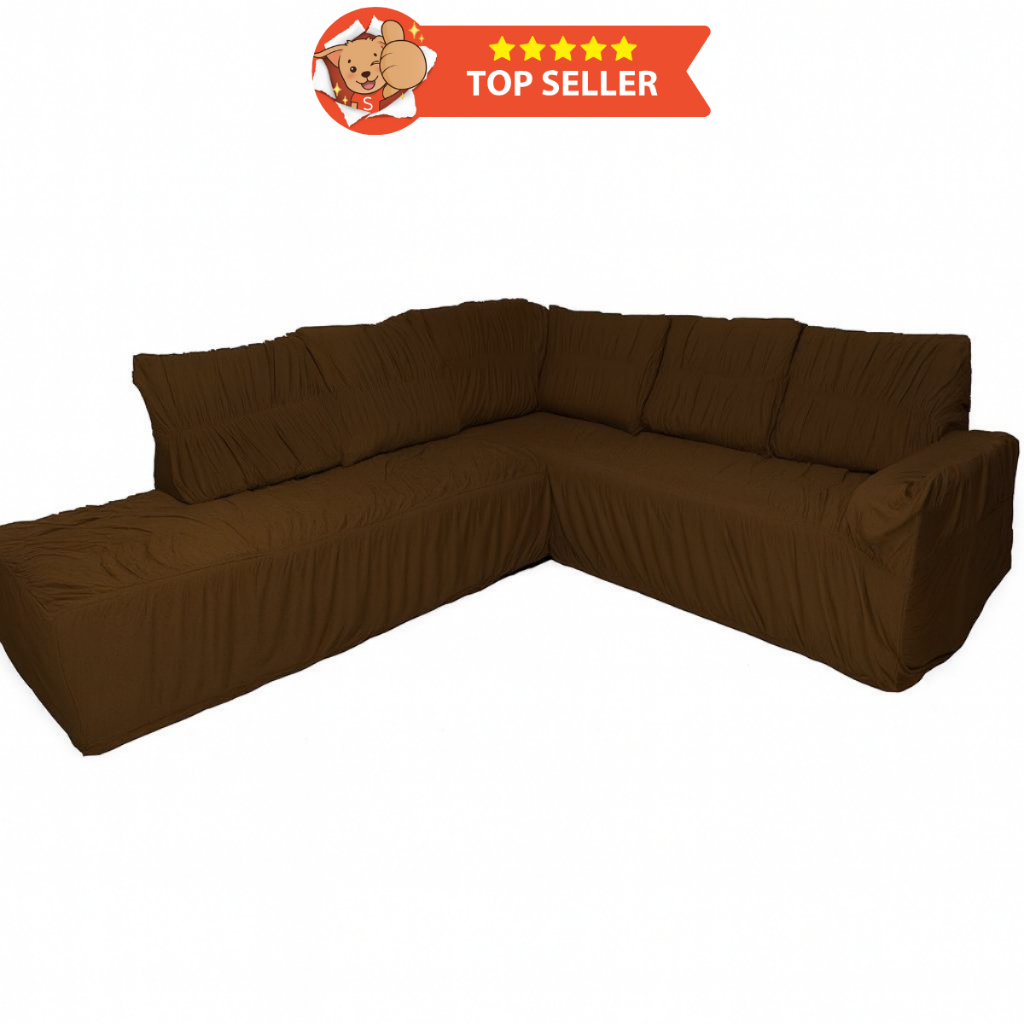 Capa De Sofá Com Chaise de Canto 9 Lugares Malha Gel – Protetora, Ajuste Elástico, Decoração