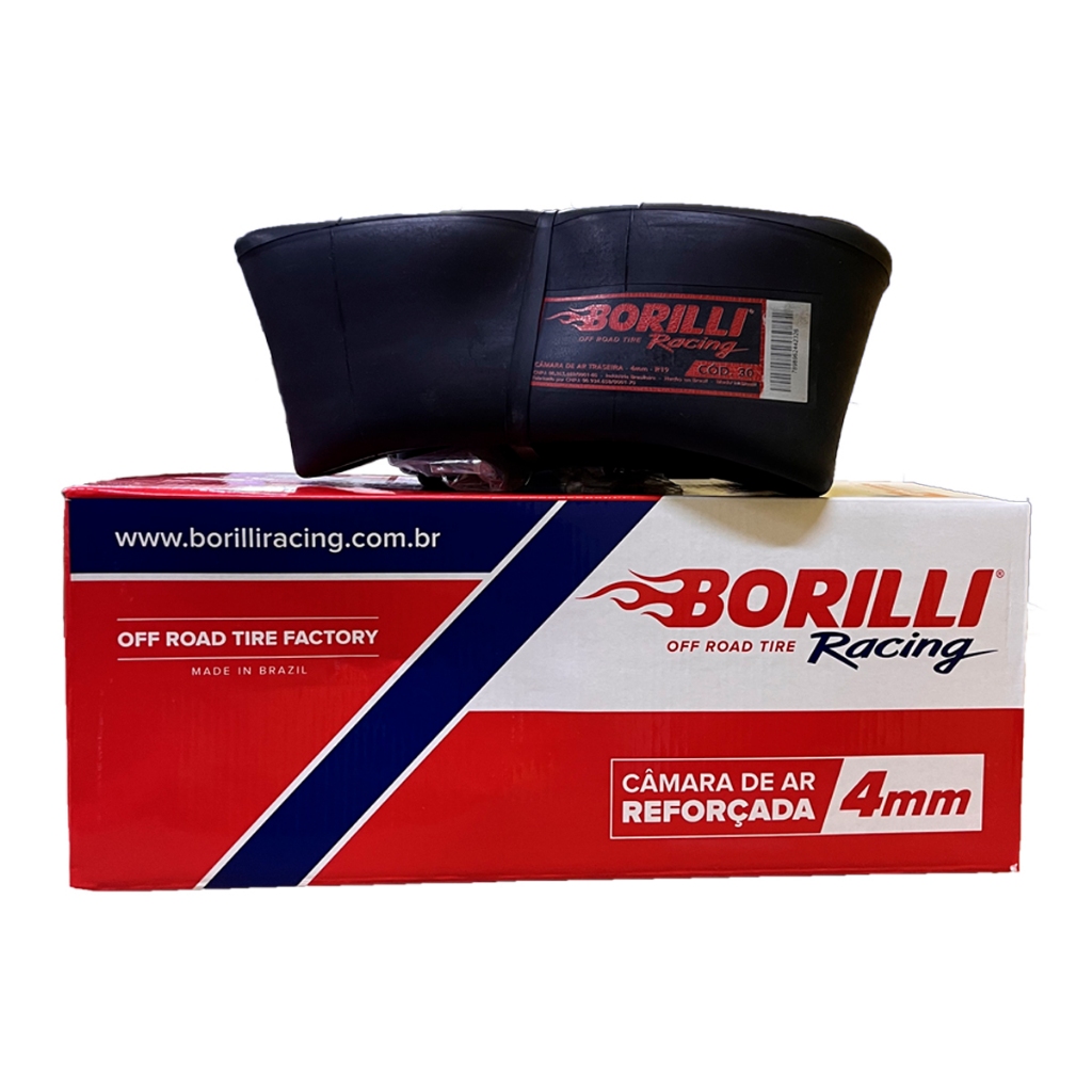 Câmara de Ar Borilli Racing Reforçada 4mm Aro 19 Traseira Motocross Trilha Enduro