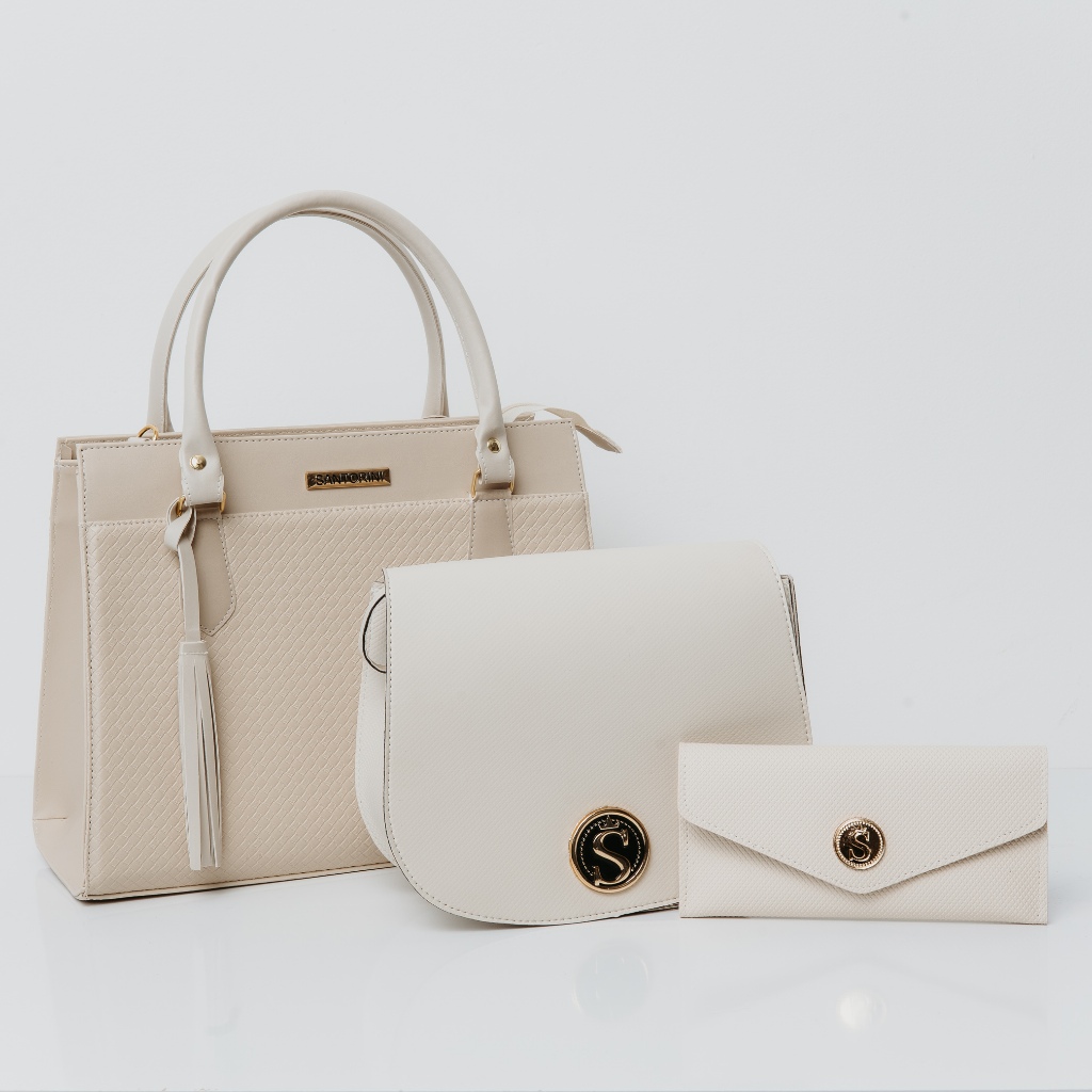 Kit Bolsa Feminina Grande , Pequena + Carteira + alça Lateral