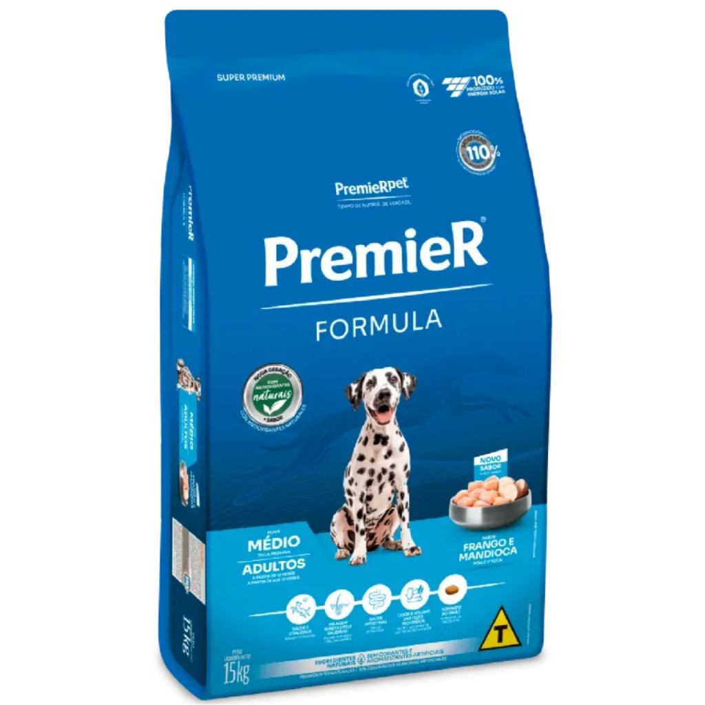 Ração Cães Premier Formula Adulto Raças Medias Frango 15kg