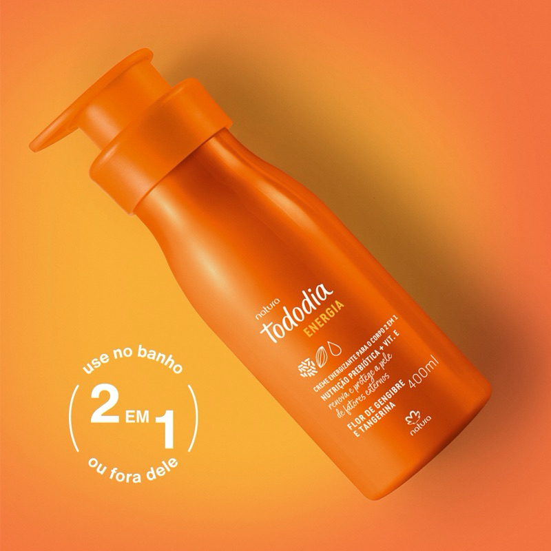 Creme Energizante Corporal 2 em 1 Tododia Energia 400 ml