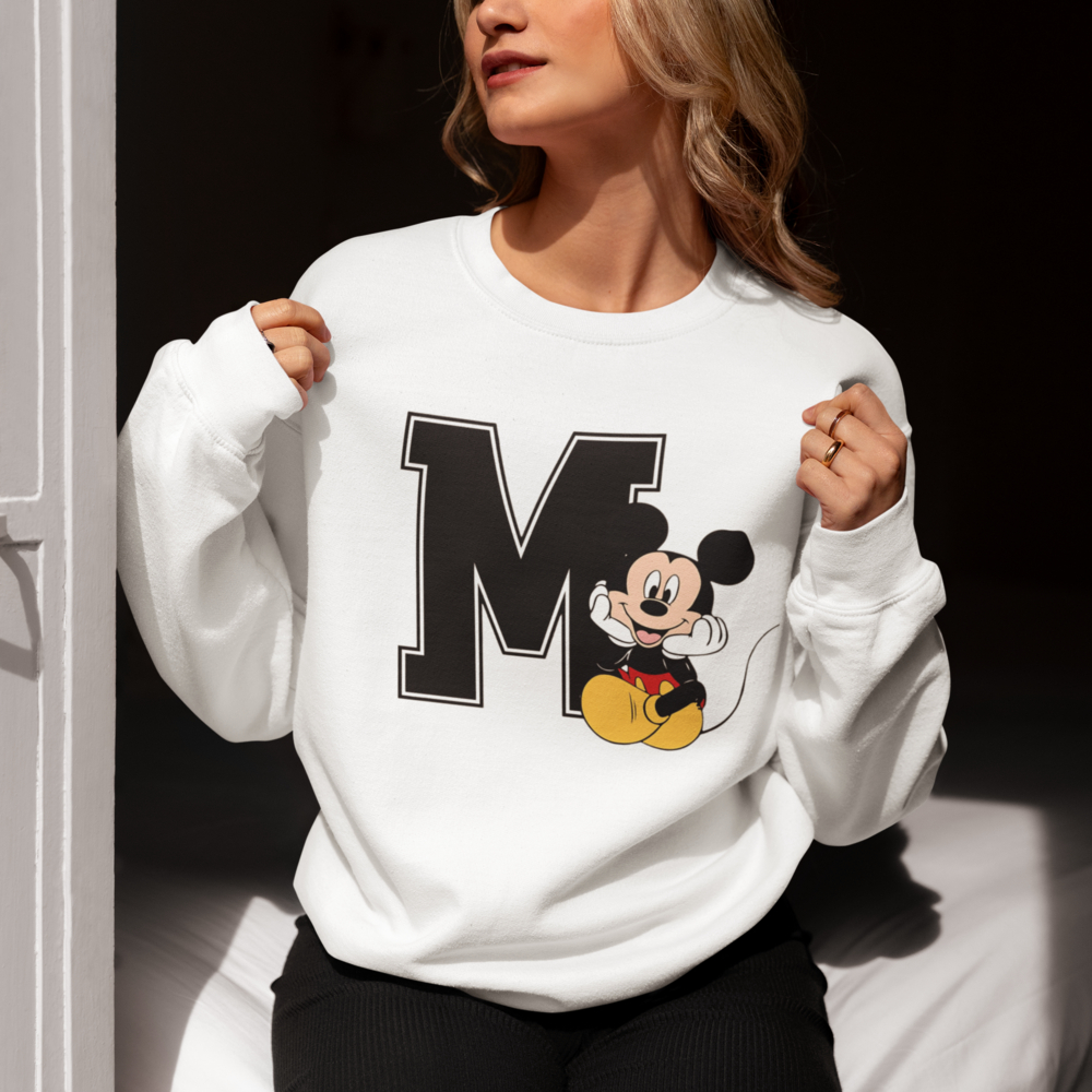 Moletom Flanelado Mickey Mouse Gola Redonda Unissex P ao GG em Oferta na Shopee
