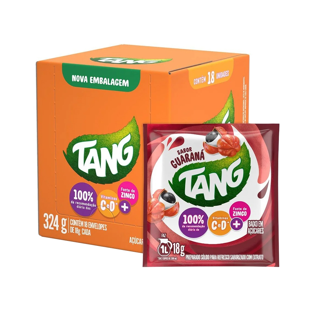 Refresco em Pó Tang Guaraná 18g Embalagem com 18 Unidades