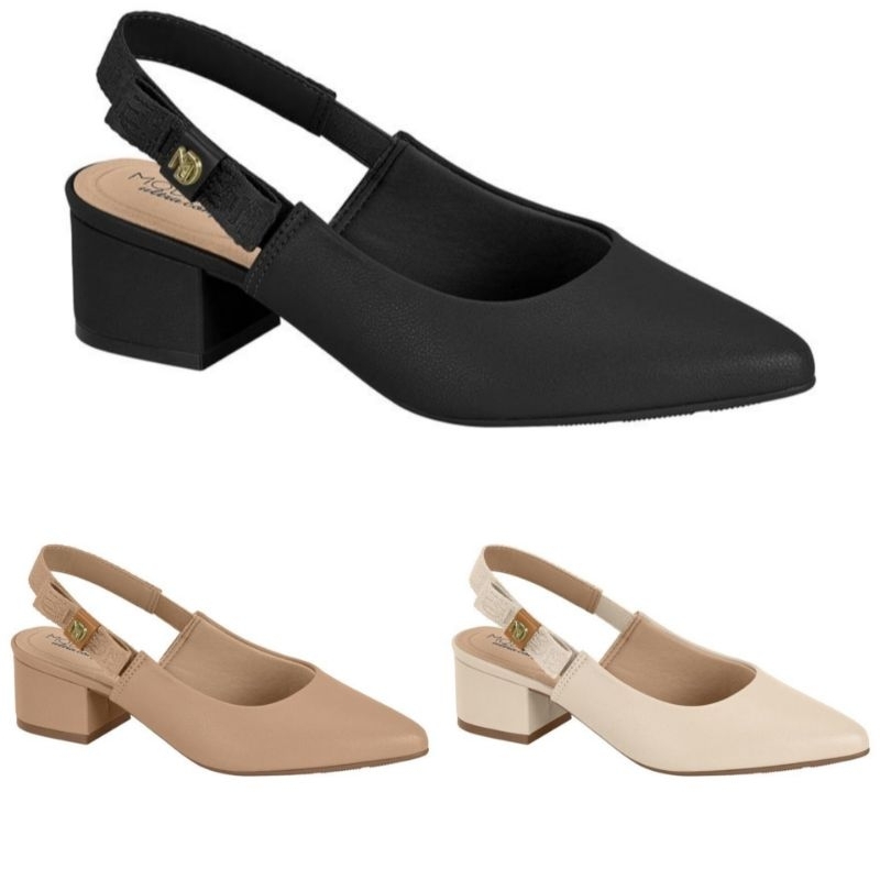 Scarpin Slingback Sapato Sandália Feminino Modare Salto Baixo Grosso 7340132 em Oferta na Shopee