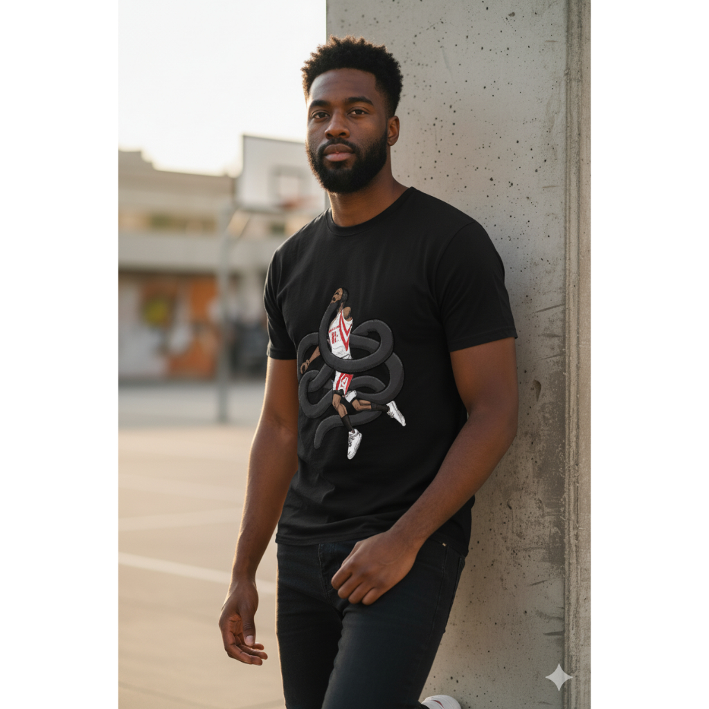 Camiseta T-shirt Básica Preta Masculina Algodão Estampada Esportiva Streetwear Basquete