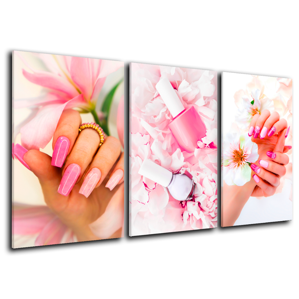 Quadros Decorativos Unhas Esmalte Nail Designer Salão de Beleza