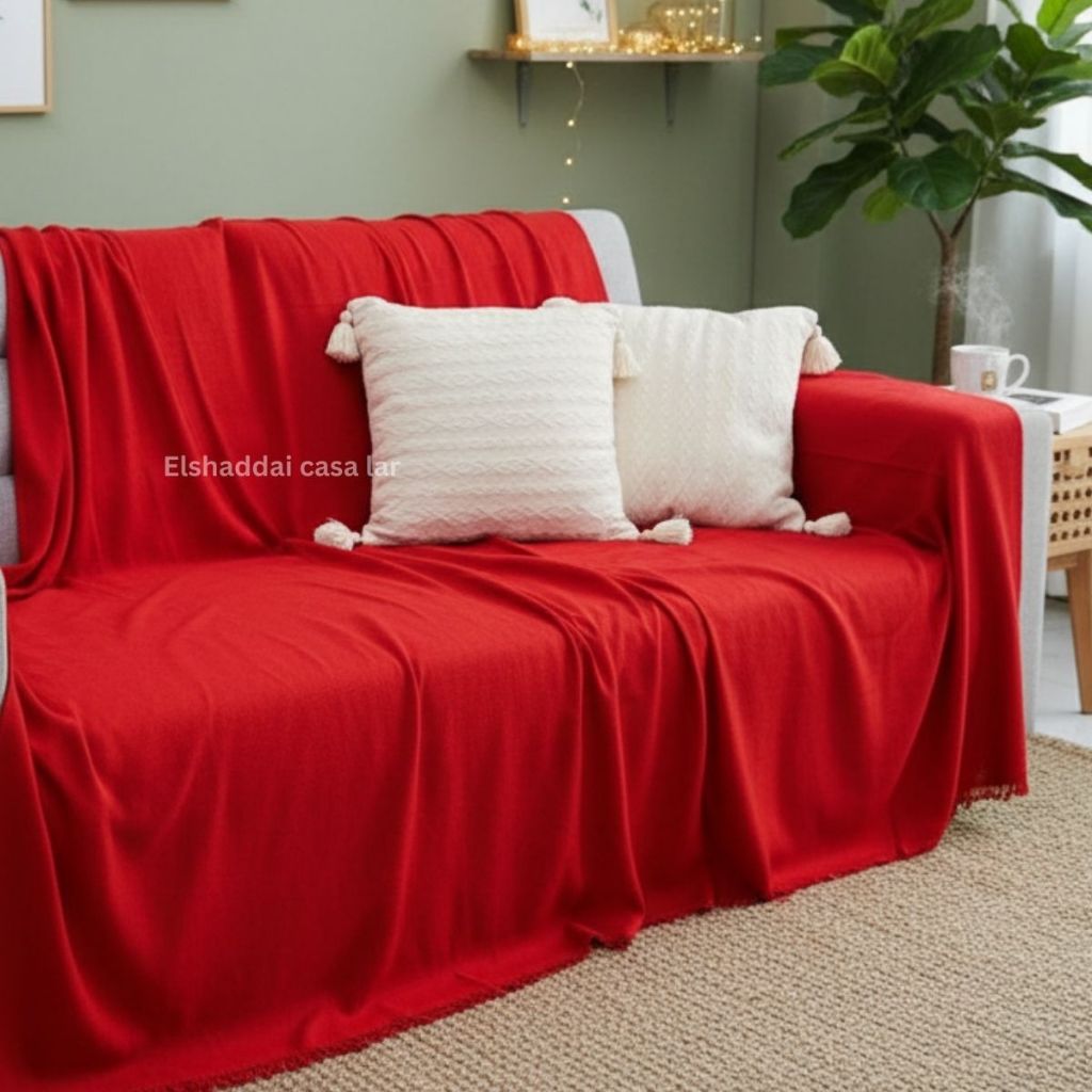 Manta Para Sofá Decorativa Grande 3.00M x 1.80M Tipo Capa Moderna Protetora Elegante Varias Cores
