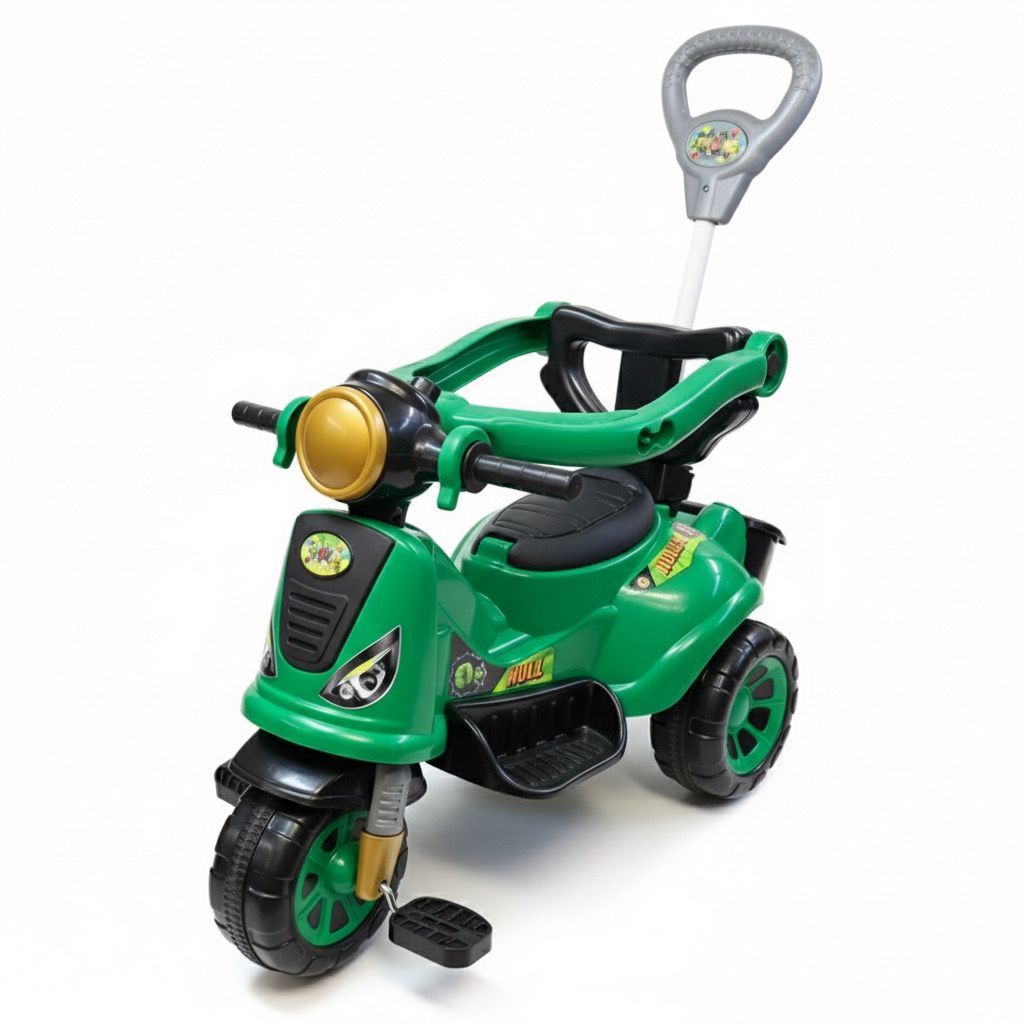 Triciclo I Antil Avespa Carrinho de Passeio Buzina e Haste Triciclo 2 em 1 Pedal e Apoio Maral