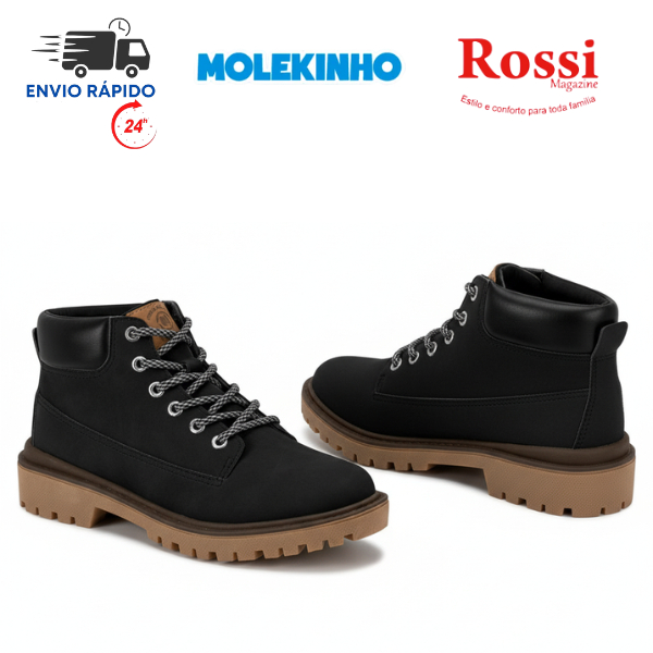 Bota Coturno Infantil Masculina Molekinho Menino Cano Curto Casual 2817.111