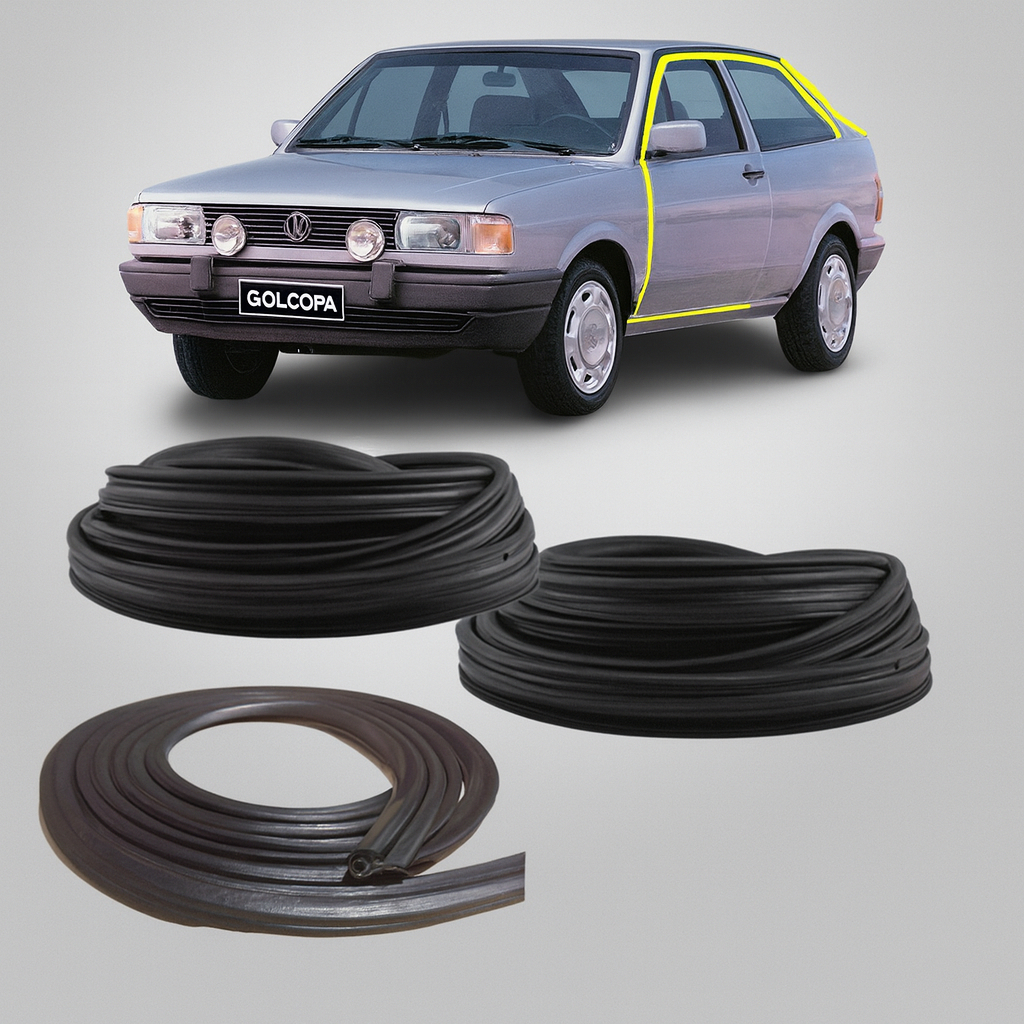 KIT Borrachas Vedação 2 Portas e 1 Porta Malas Gol Parati Voyage G1 Quadrado 80/99  Gol GTS GTI em Oferta na Shopee