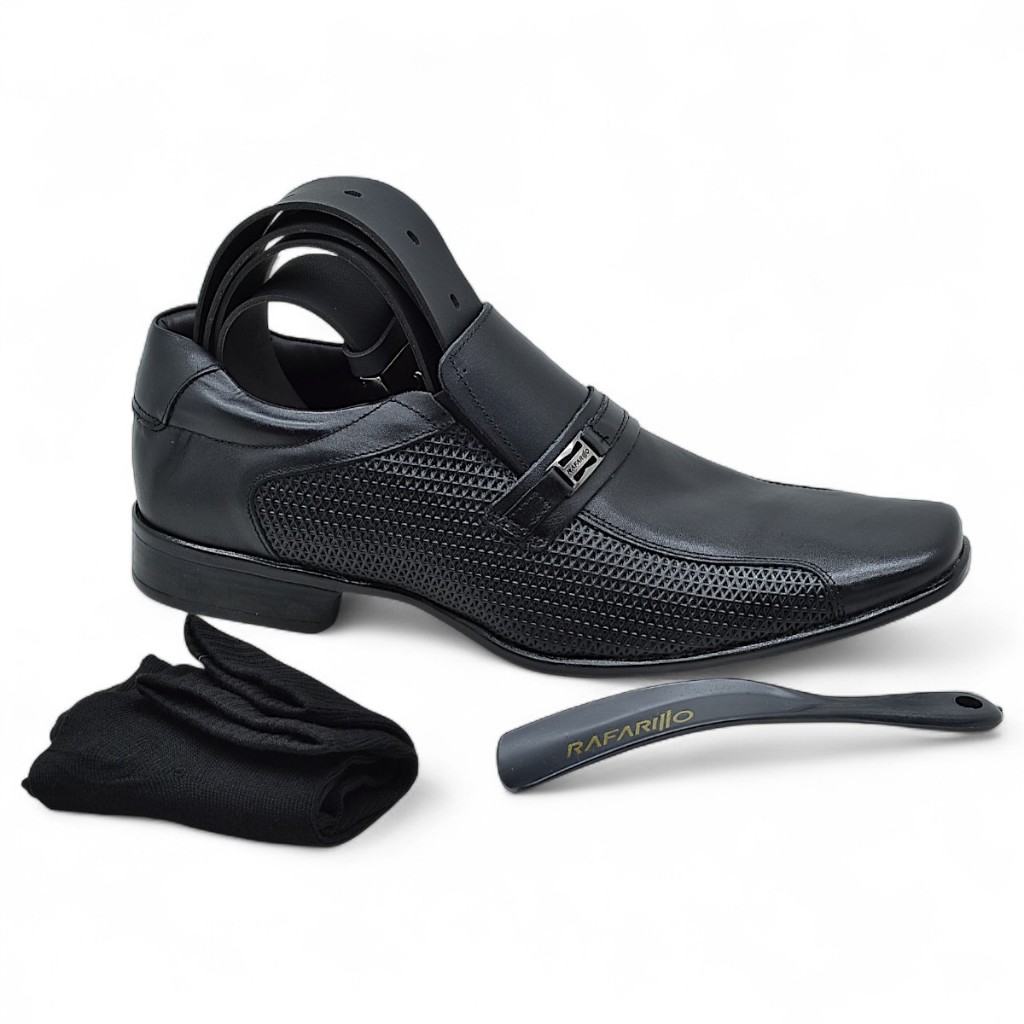 Kit Sapato Social Rafarillo Masculino Couro Slip On Conforto em Oferta na Shopee