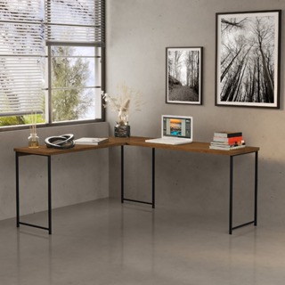 Mesa Escrivaninha em L Estilo Industrial Estudo e Home Office KLM Store em Oferta na Shopee