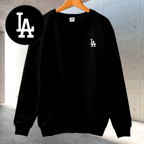 Moletom Gola Redonda Unissex Careca Blusa de Frio Casaco Feminino Masculino Flanelado Estampado Los Angeles Algodão