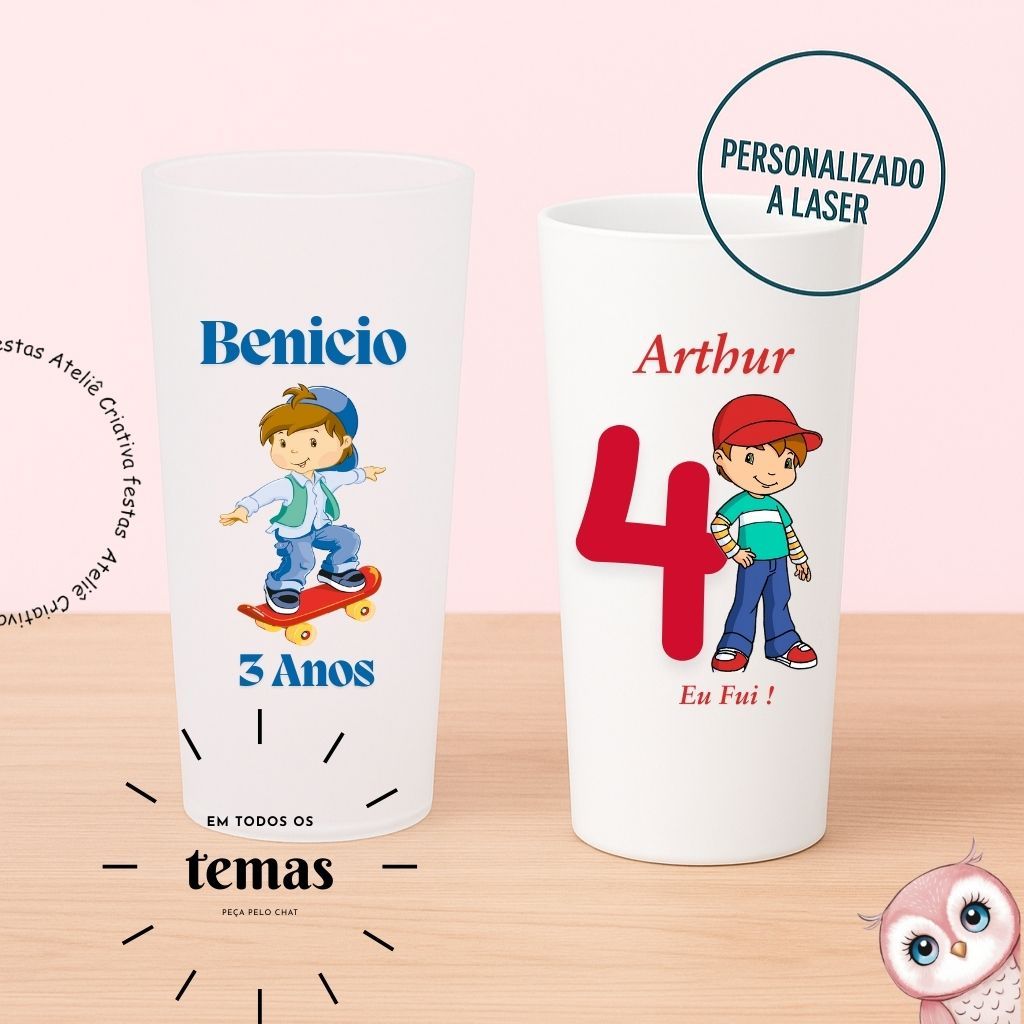 Kit Copos Long Drink Personalizado Limãozinho  turma Moranguinho | Lembrancinha Festa Infantil Chá de Bebê Aniversário