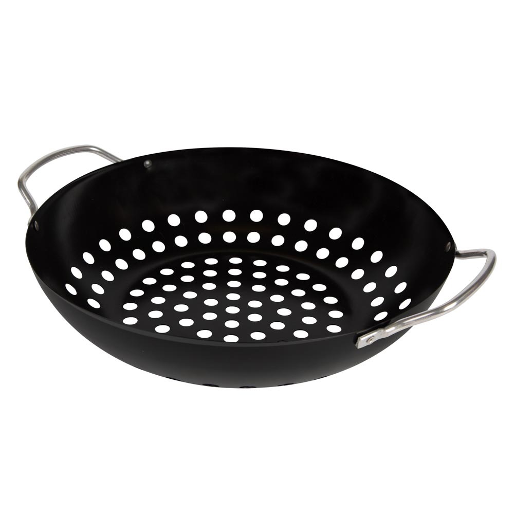 Frigideira Wok Mor Antiaderente 28cm para Grelhar Legumes, Carnes e Churrasco