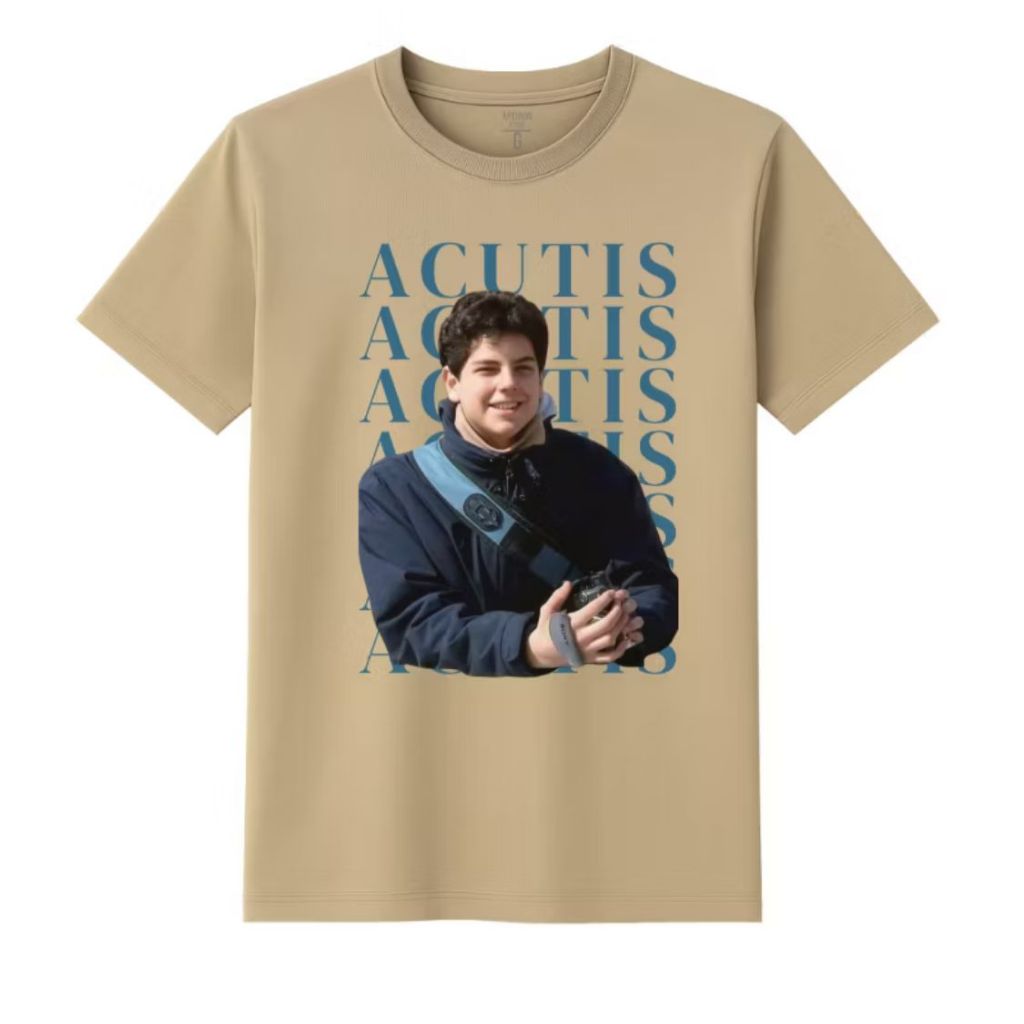 Camiseta Unissex Estampada Católica "Carlo Acutis" 100% Algodão jovem santo