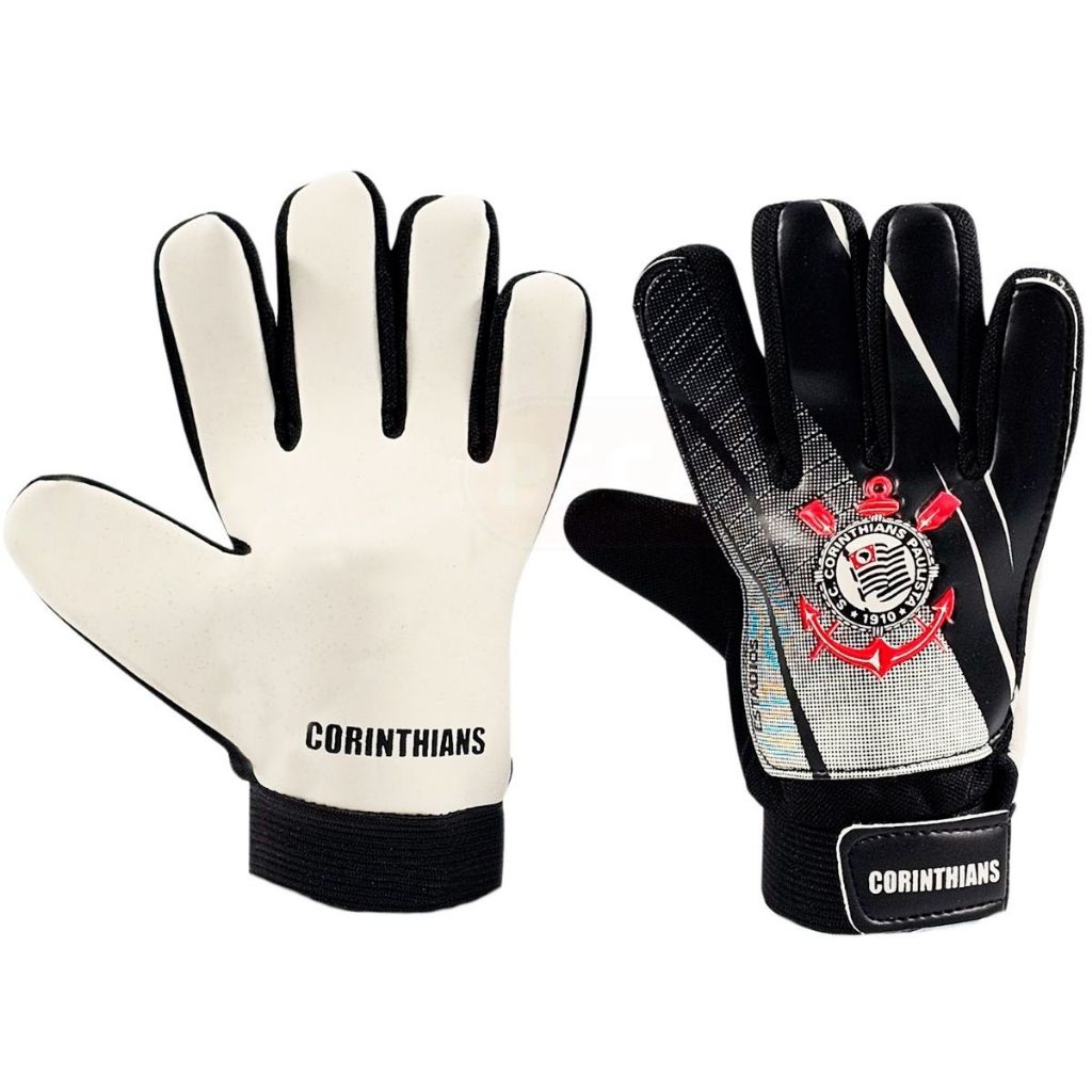 Luva De Goleiro Corinthians (SCCP) Infantil Sportcom Oficial - Campo / Society