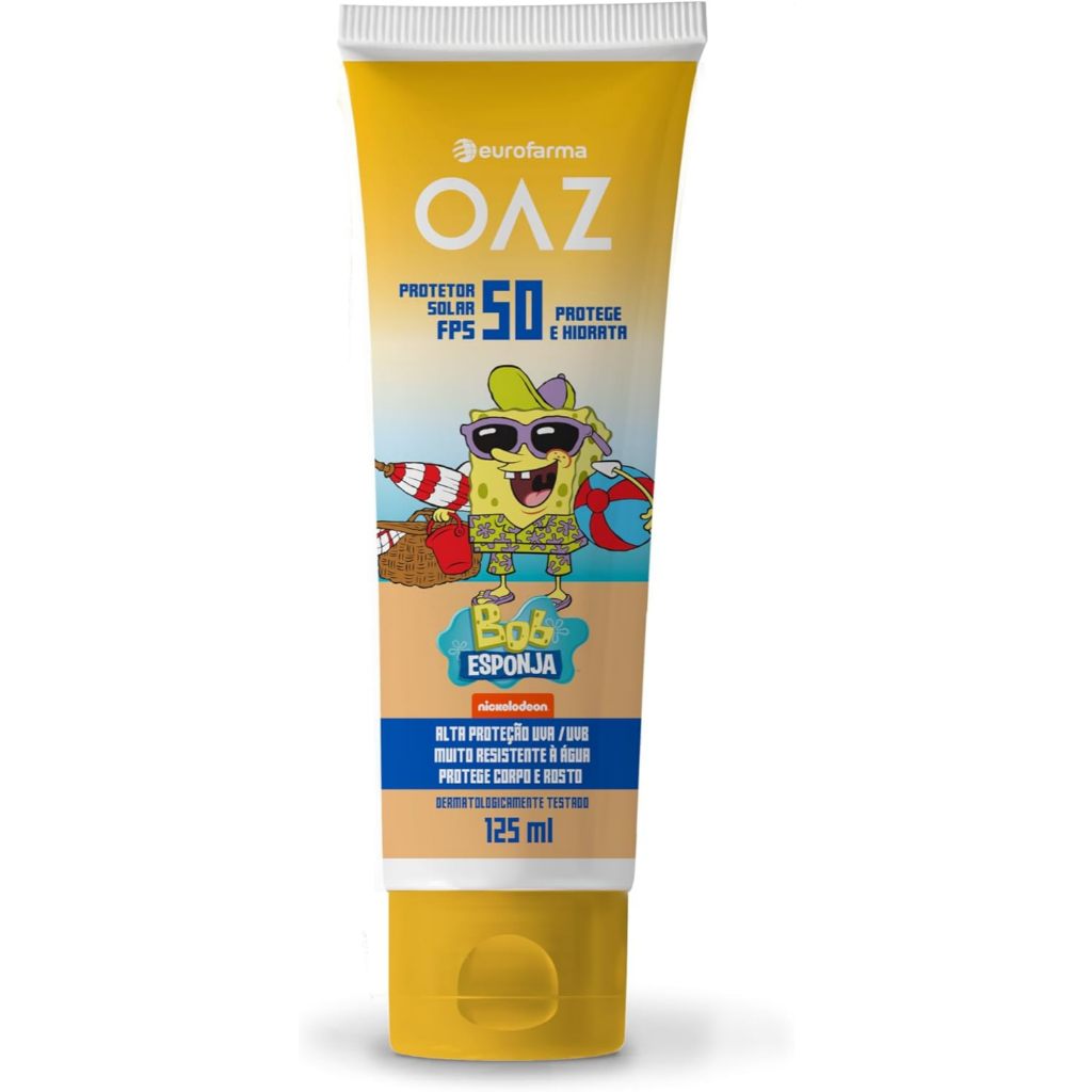Protetor Solar Oaz Bob Esponja 50 Fps 125ml em Oferta na Shopee