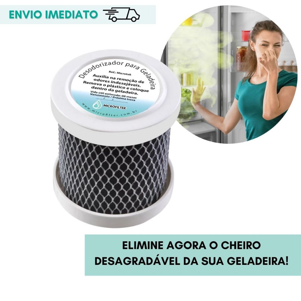 Desodorizador Geladeira Carvão Ativado Elimina Mau Cheiro Ideal para Geladeira e Freezer