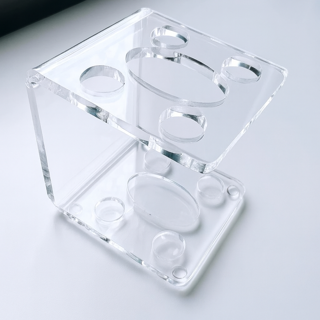 Porta Escova de Dente e Creme Dental Acrílico Transparente Organizador Banheiro