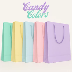 KIT 50 SACOLA CANDY COLORS MISTA LEMBRANCINHA FESTA 23x16x6