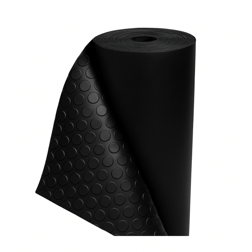 Piso De Borracha Moeda Preto 3mm X 1m - Academia Industria