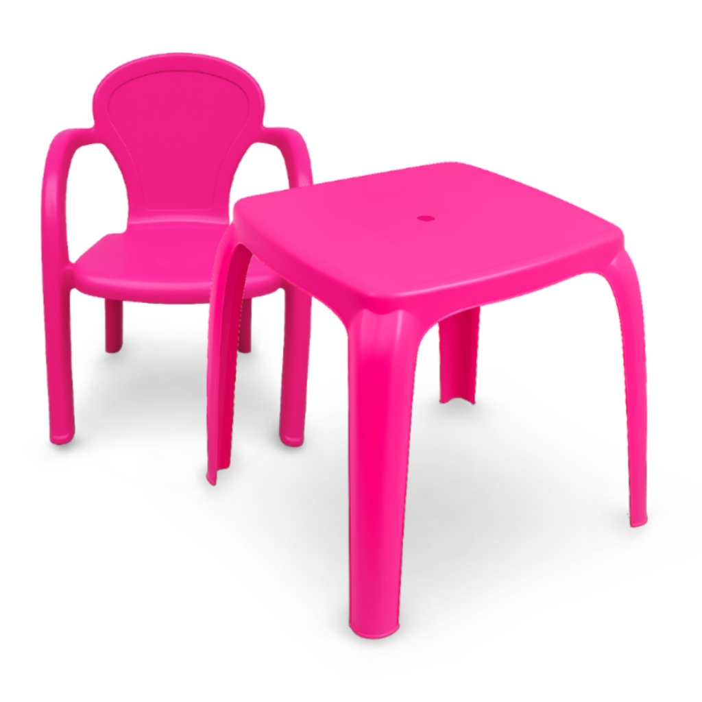 Mesa Infantil Com Cadeirinha Rosa Atividades Menina Usual