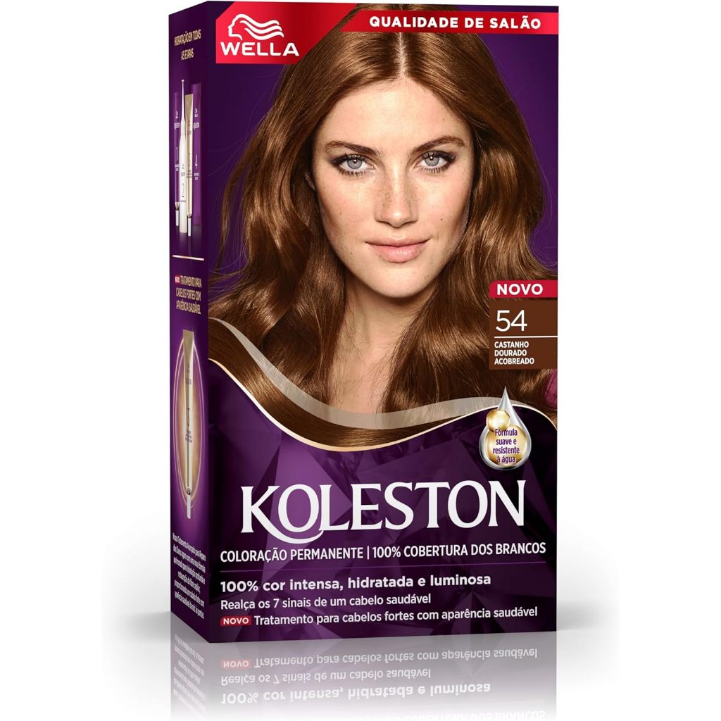 Tinta De Cabelo Koleston Creme Nº54 Castanho Dourado Acobreado 1un em Oferta na Shopee